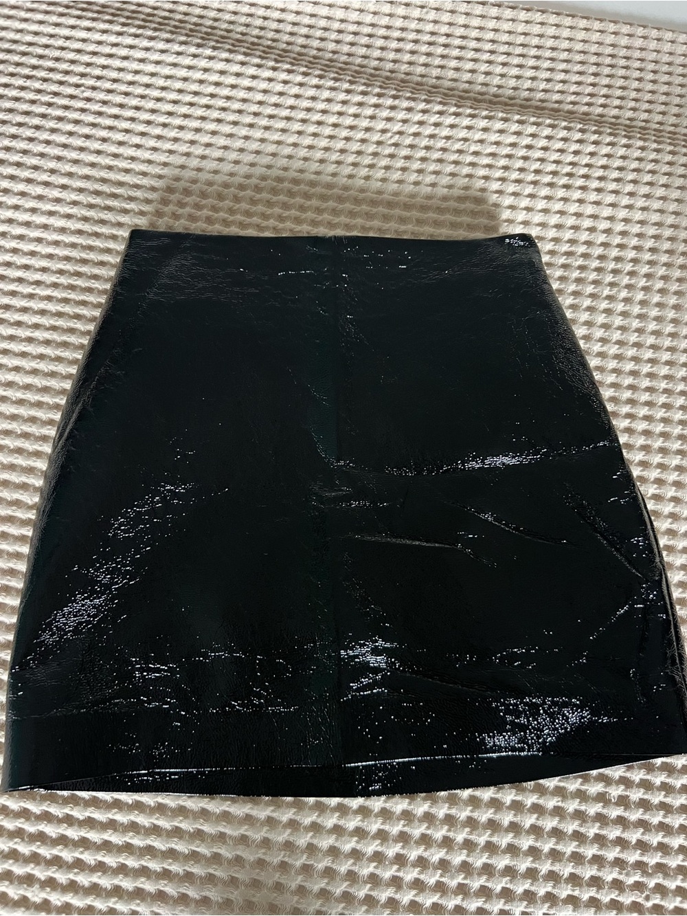 Express Black Patent Mini Skirt